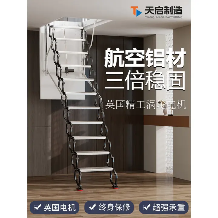 loft ladder ,loft stairs บันไดพับ(ไม่อัตโนมัติ)/บันไดลอฟท์/บันไดห้องใต้หลังคา/บันไดการ์เรต/บันไดที่มองไม่เห็น/บันไดยืดไสลด์/บันไดพับ/บันไดวิเศษ .数据ิทโธ่ รูปที่ 7