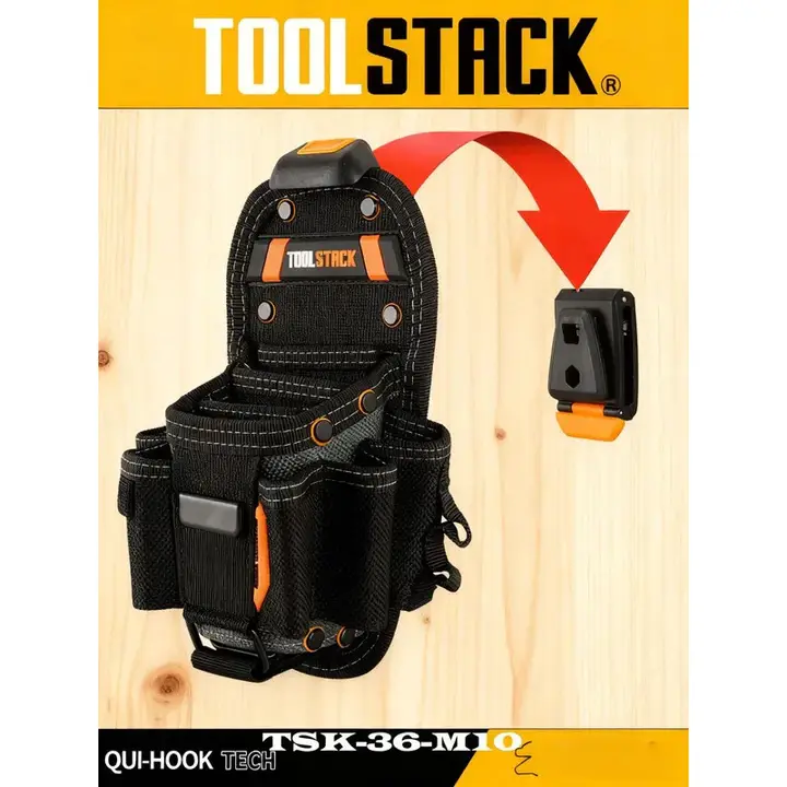 TOOLS TSK-36-M10 กระเป๋าเครื่องมือขนาดกลาง | ช่างกระเป๋าออแกไนเซอร์เครื่องมือหลายกระเป๋าพร้อมคลิปหนีบเข็มขัด | กระเป๋าเค