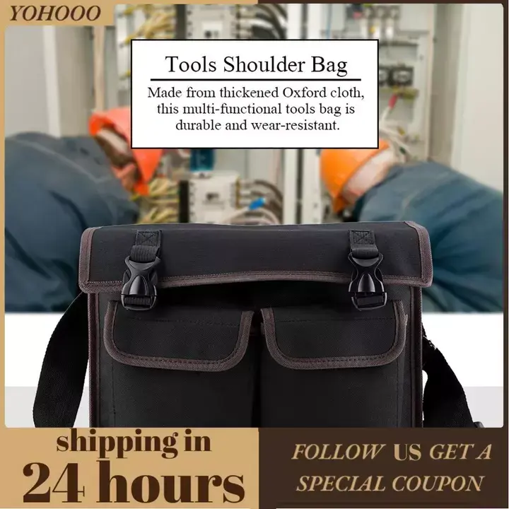 ผ้า Oxford ยานยนต์ช่างไฟฟ้าซ่อมเครื่องมือ Fanny Pack เครื่องมืออัตโนมัติหลายขาเครื่องมือบํารุงรักษากระเป๋าเครื่องมือ Organizer รูปที่ 2