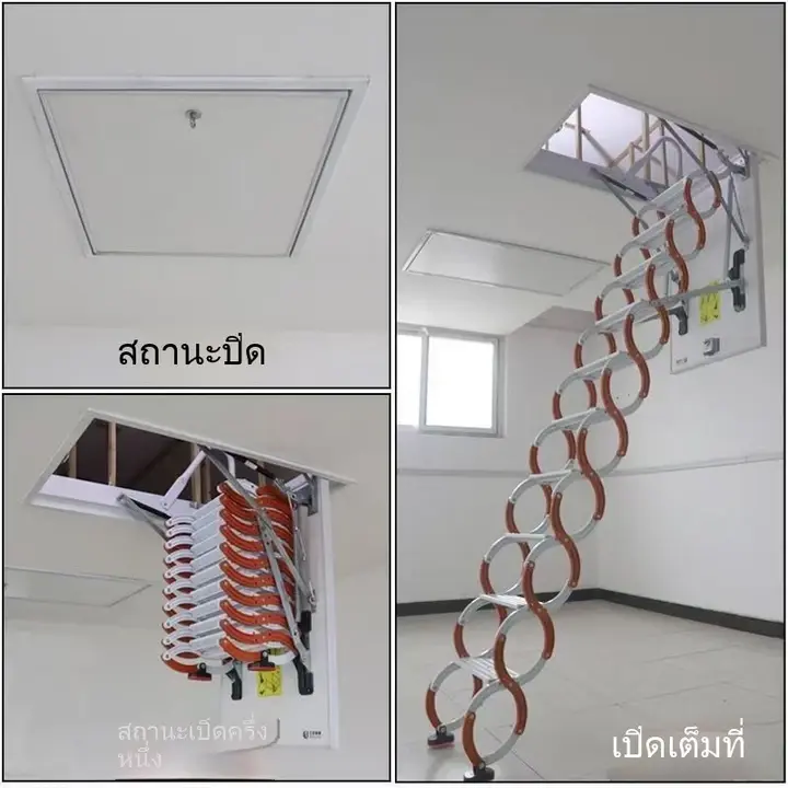 บันไดอัตโนมัติ  พับเก็บได้  พับได้  หลังคา  พับเก็บได้  บันได  กลางแจ้ง  รุ่นใหม่  การติดตั้ง  พับ  บันได  บันไดมือ KPYV รูปที่ 5