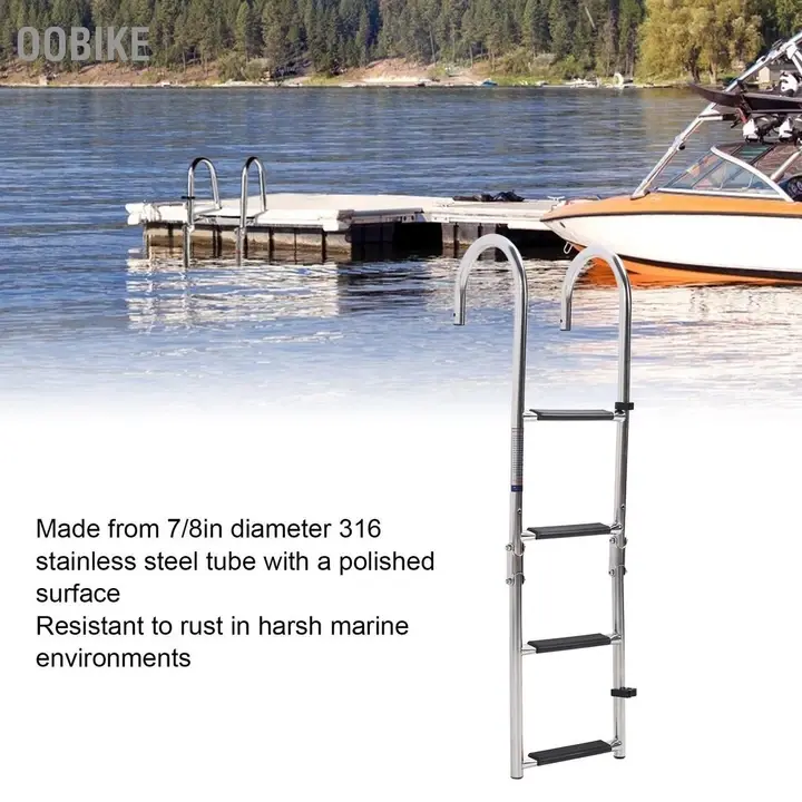 【ขายร้อน】บันไดเรือสแตนเลส 316 สำหรับการเปิดเรือ บันไดพับได้สามส่วน บันไดยืดหด บันไดขึ้นเรือ บันไดขั้นบันไดเรือยอชต์ รูปที่ 6