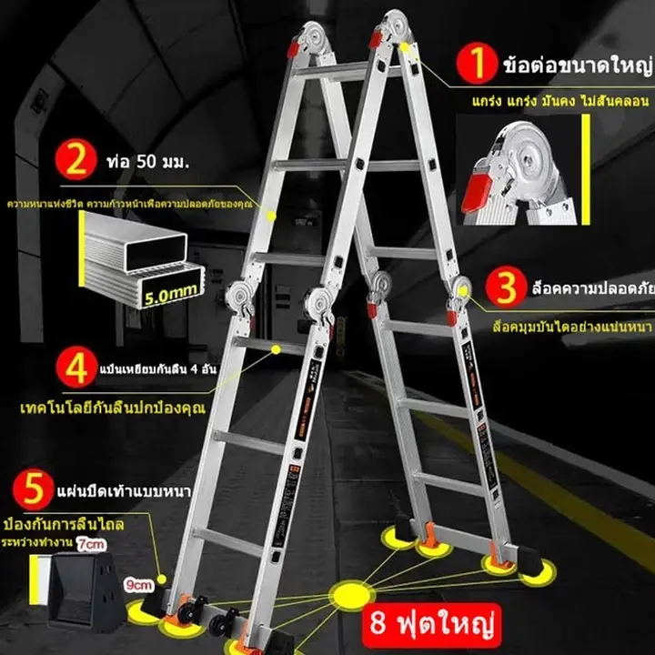 WXB  บันได บันไดพับได้ บันไดพับ บันไดอลูมิเนียม barco บันไดพาด บันได mks บันไดอะลูมิเนียม ปูบันได บันไดอลูมิ รูปที่ 3