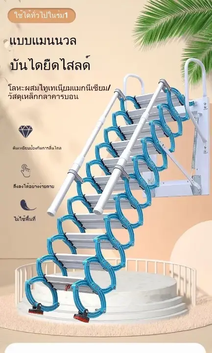 บันไดพับ (ติดข้างไม่อัตโนมัติ)บันไดลอฟท์ บันไดห้องใต้หลังคา บันไดติดข้าง บันไดการ์เร็ต บันไดล่องหน บันไดยืดไสลด์ บันไดพับ บันไดเมจิก รูปที่ 4