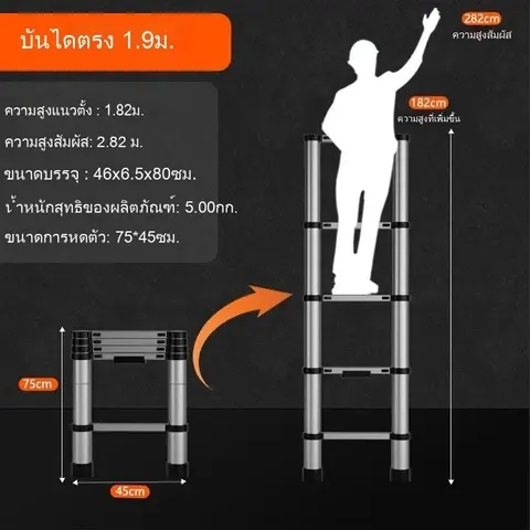 บันไดตรงสูง 1.9 เมตร